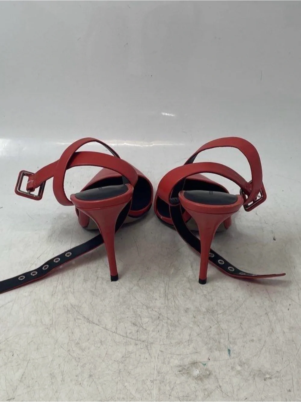Alexander Wang Red Leather Pointed Toe Slingback Heels 36.5